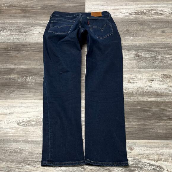 Levis Premium Dark Wash Blue Womens 26x27 Curvy Straight Stretch Jeans Red Tab - Picture 2 of 15